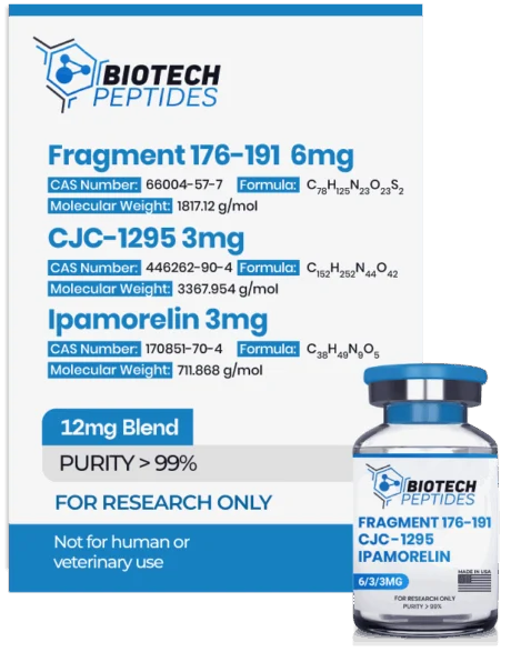Fragment 176-191 + CJC-1295 + Ipamorelin Blend (12mg)